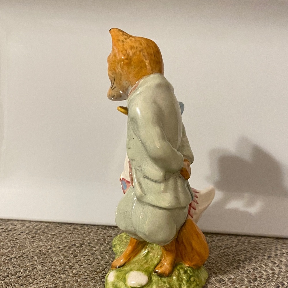 1980s Royal Albert Fox and Goose Figurine - Blue and Brown - Picture 5 of 7